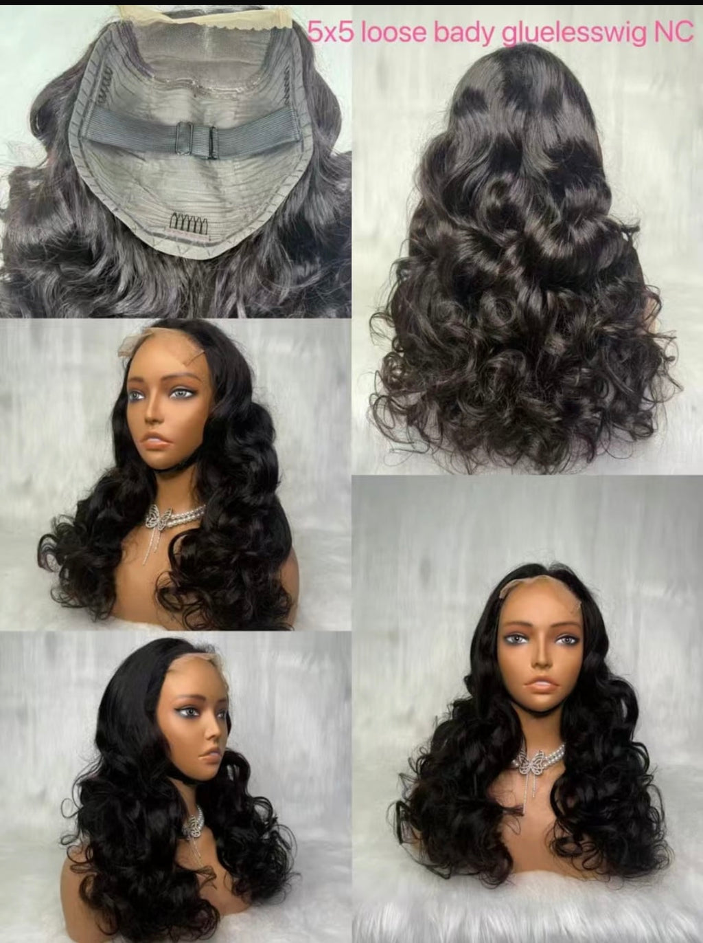 5x5 Loose Body Wave Glueless Wig – 18 Inches Human Hair